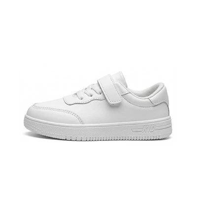 Sapatos infantis brancos lisos de couro PU
