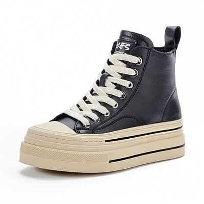 Sapatos de tábua casual de couro alto